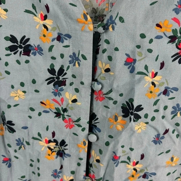 Beachlunchlounge Blue Floral Button Up Top Size Small - Picture 3 of 6